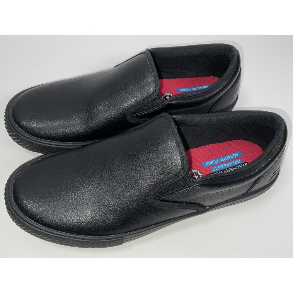 NWOB Women's Skechers Nampa Groton Food Service Black Slip On Shoes Size 8.5